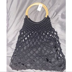 BNWT Express Black Crochet Purse